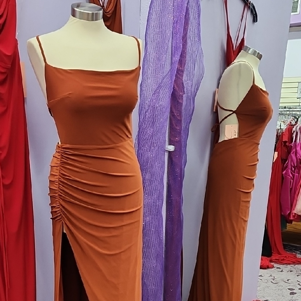 Elegant Rust Brown Women's Dress